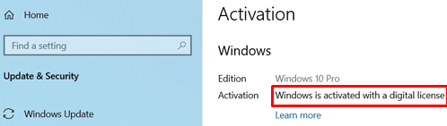 windows 10 is activated